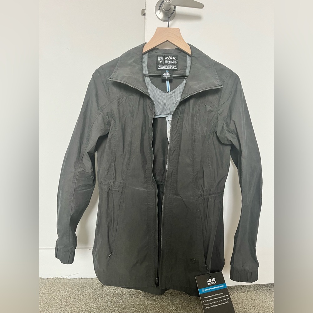 KUHL women’s JoJo Trench in color Carbon and size small NEVER WORN WITH TAGS!